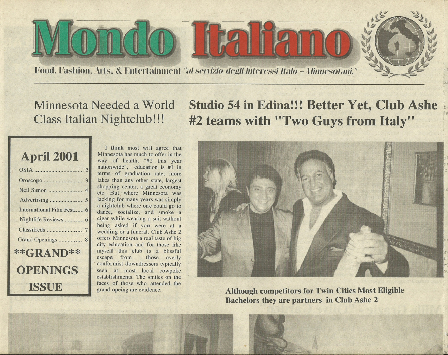 Mondo Italiano Newspaper Archives - Daniel Sarno and Shane Segal - Two Guys from Italy - Edina, Minnesota